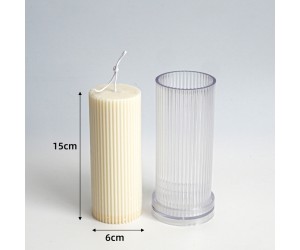 Poli Karbon Mum Kalıbı Mika Mum Kalıbı Silindir Dik Çizgili 15cmx6cm GT-6213 Poli Karbon Mum Kalıbı Mika Mum Kalıbı Silindir Dik Çizgili 15cmx6cm GT-6213