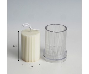 Poli Karbon Mum Kalıbı Mika Mum Kalıbı Silindir Dik Çizgili 8cmx7cm GT-6215 Poli Karbon Mum Kalıbı Mika Mum Kalıbı Silindir Dik Çizgili 8cmx7cm GT-6215