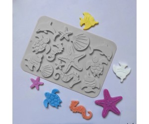 Epoksi Şeker Hamuru Çikolata ve Kurabiye Karışık Deniz Canlıları Silikon Kalıbı GT-148 Epoksi Şeker Hamuru Çikolata ve Kurabiye Karışık Deniz Canlıları Silikon Kalıbı GT-148