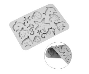 Epoksi Şeker Hamuru Çikolata ve Kurabiye Karışık Deniz Canlıları Silikon Kalıbı GT-148