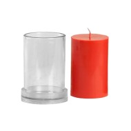Poli Karbon Mum Kalıbı Mika Mum Kalıbı Silindir Mika Mum Kalıbı 12.5cmx8cm GT-6248