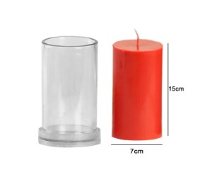 Poli Karbon Mum Kalıbı Mika Mum Kalıbı Silindir Mika Mum Kalıbı 15cmx7cm GT-6245