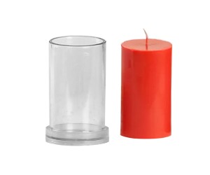 Poli Karbon Mum Kalıbı Mika Mum Kalıbı Silindir Mika Mum Kalıbı 15cmx7cm GT-6245