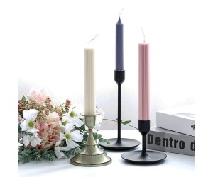 Poli Karbon Mum Kalıbı Mika Mum Kalıbı Uzun Çizgili Şamdanlık Mum Kalıbı 27cmx2.8cm GT-6255