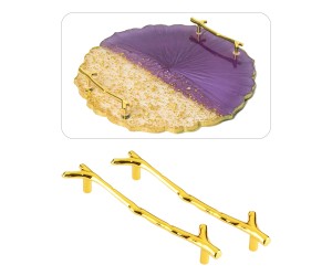 Epoksi Tepsi Kulpu Dal Ağaç Model Gold Altın - 128mm (Çift)