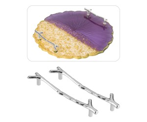 Epoksi Tepsi Kulpu Dal Ağaç Model Gümüş Silver - 128mm (Çift)