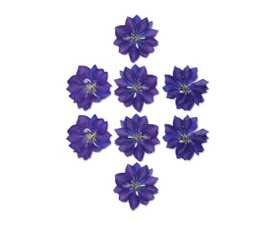 Epoksi Kurutulmuş Çiçek Açelya Lacivert- 8 Adet