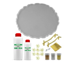 Epoksi Yuvarlak Tepsi Kalıbı Seti-2 (32cmx1cm)