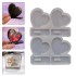 Epoksi Kalp Masa Süsü Resimlik Silikon Kalıbı 4 lü EM265