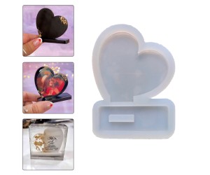 Epoksi Kalp Masa Süsü Resimlik Silikon Kalıbı EM266