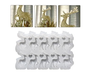 Epoksi Çoklu Yılbaşı Geyik Silikon Kalıbı EM275 Epoksi Çoklu Yılbaşı Geyik Silikon Kalıbı EM275