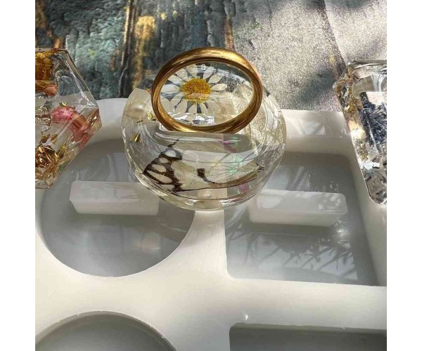 Epoksi Nişan Söz Yüzüklük Silikon Kalıbı EM282