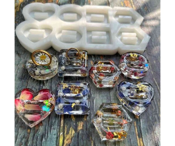 Epoksi Nişan Söz Yüzüklük Silikon Kalıbı EM282