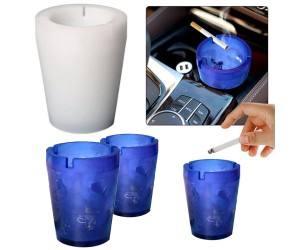 Epoksi Küllük Kalıbı Oluklu Standart Vazo Modeli Kalıbı Silikon 8x10.1cm